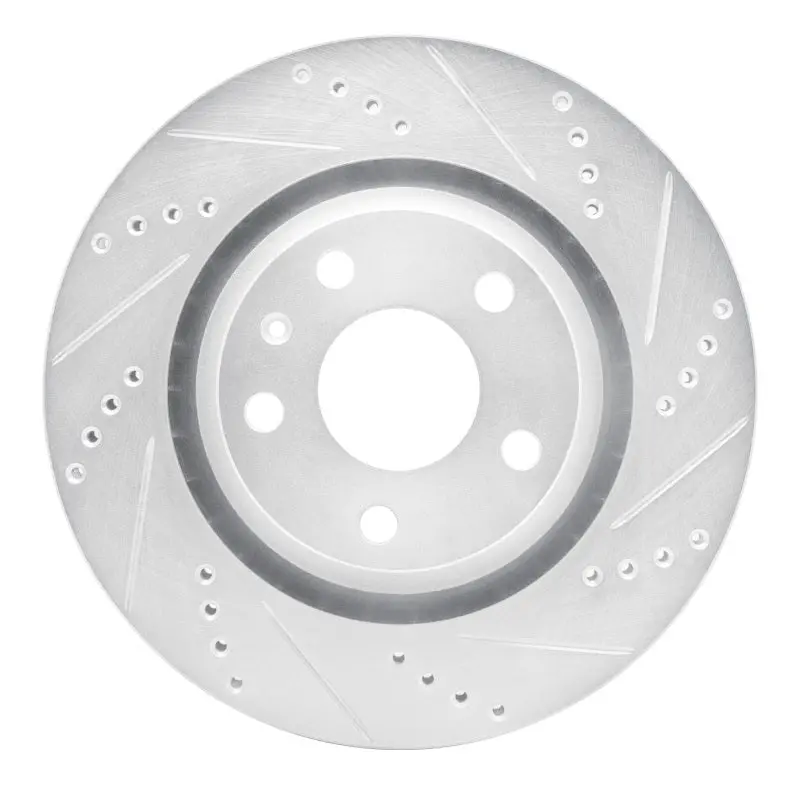 R1 08-15 Audi Tt Quattro Rear Right Drilled & Slotted Silver Brake Rotor 1
