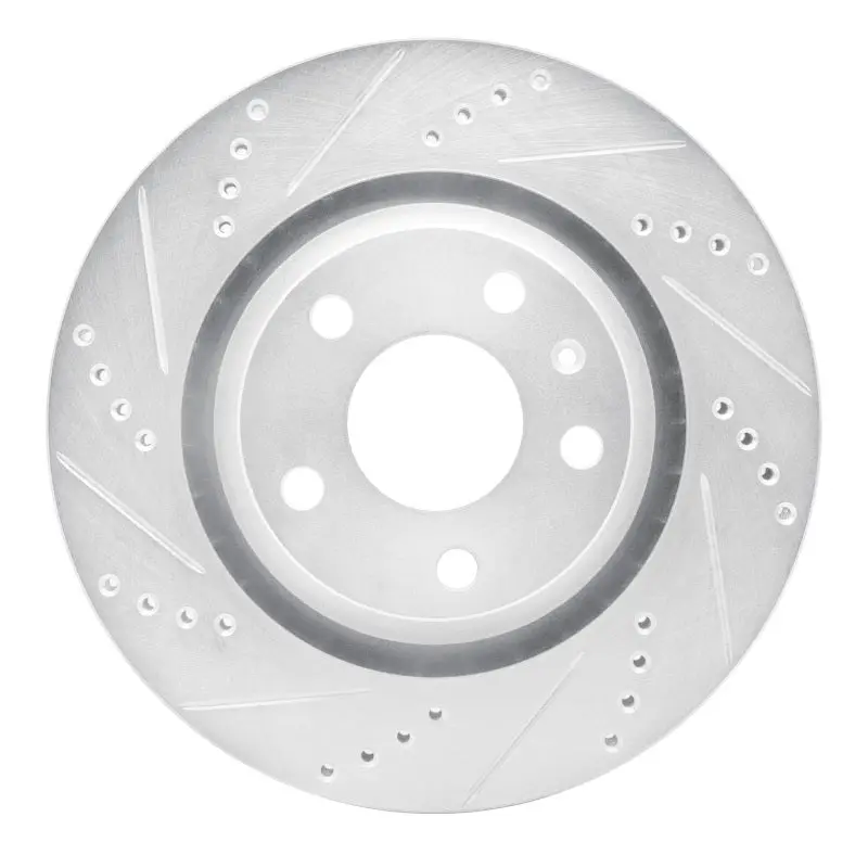 R1 08-15 Audi Tt Quattro Rs Rear Left Drilled & Slotted Silver Brake Rotor 1