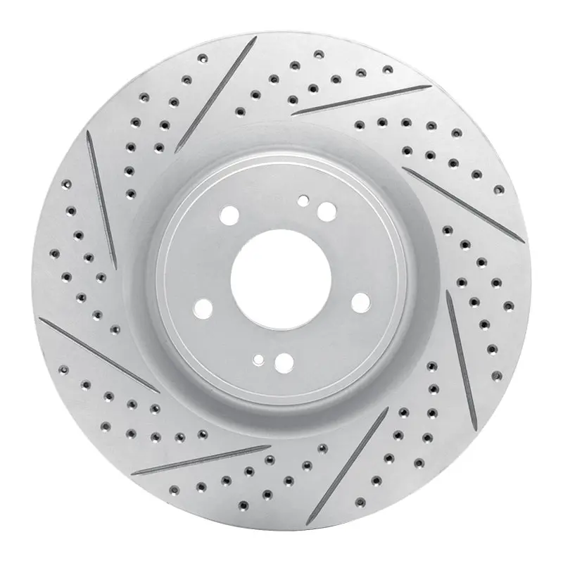 R1 08-15 Mitsubishi Lancer Front Left Drilled & Slotted Geo-Carbon Rotor 1