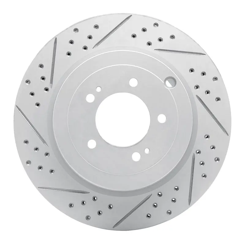 R1 08-15 Mitsubishi Lancer Rear Left Drilled & Slotted Geo-Carbon Rotor 1