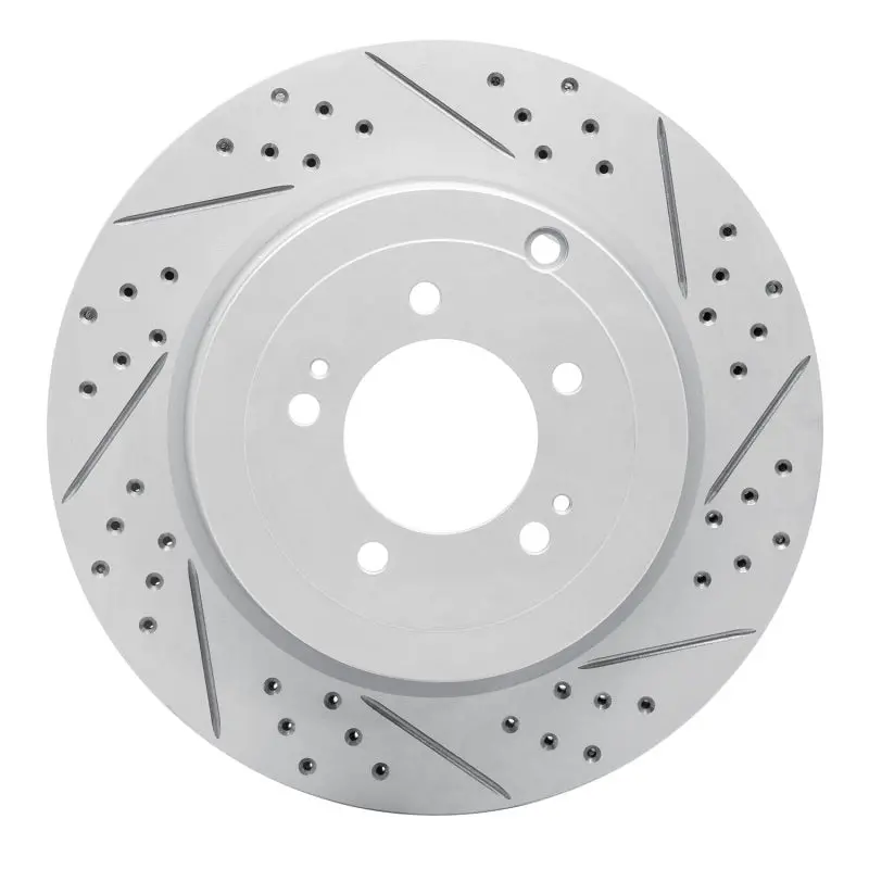 R1 08-15 Mitsubishi Lancer Rear Right Drilled & Slotted Geo-Carbon Rotor 1