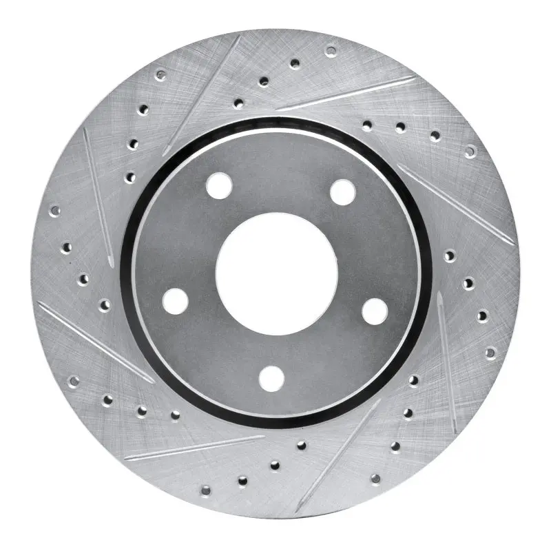 R1 08-16 Chrysler Town & Country Front Left Drilled & Slotted Silver Brake Rotor 1