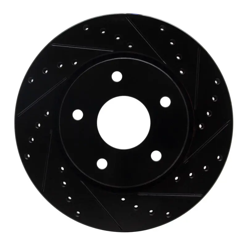 R1 08-16 Chrysler Town & Country Front Right Drilled & Slotted Black Brake Rotor 1