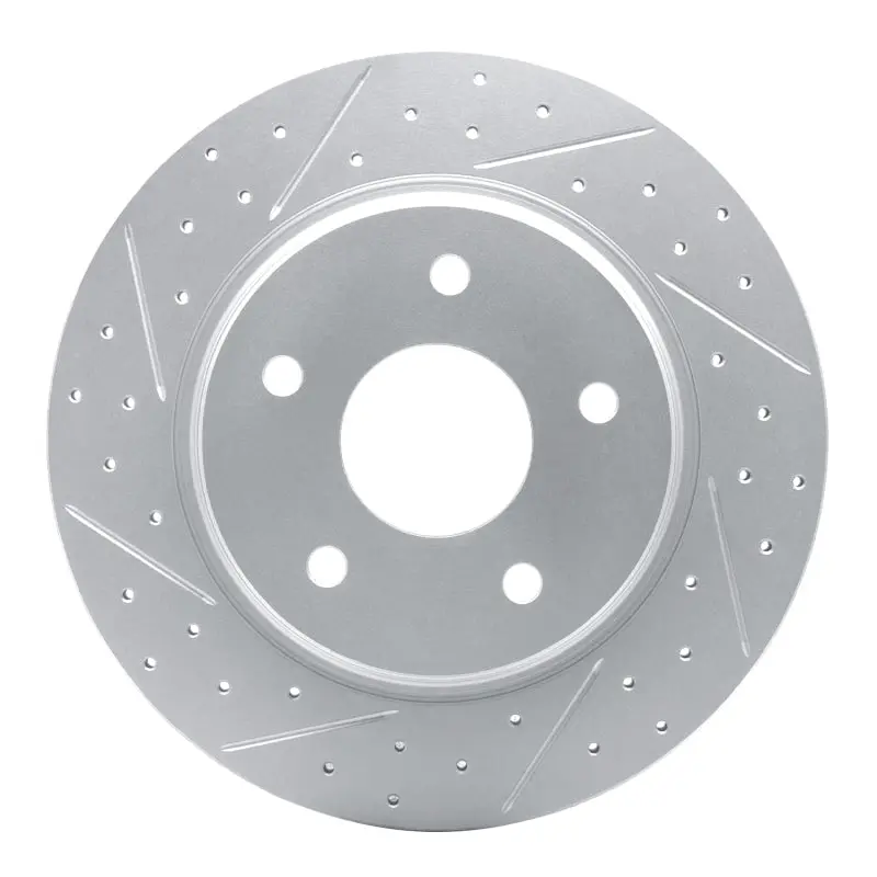 R1 08-16 Chrysler Town & Country Rear Left Drilled & Slotted Geo-Carbon Rotor 1
