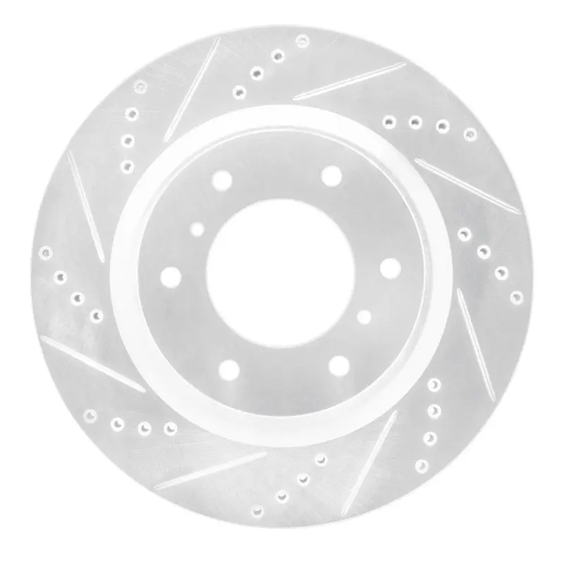 R1 08-17 Mitsubishi Montero Limited (Mexico) Front Left Drilled & Slotted Silver Brake Rotor 1