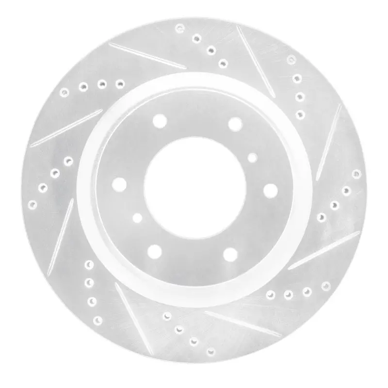 R1 08-17 Mitsubishi Montero Limited (Mexico) Front Right Drilled & Slotted Silver Brake Rotor 1