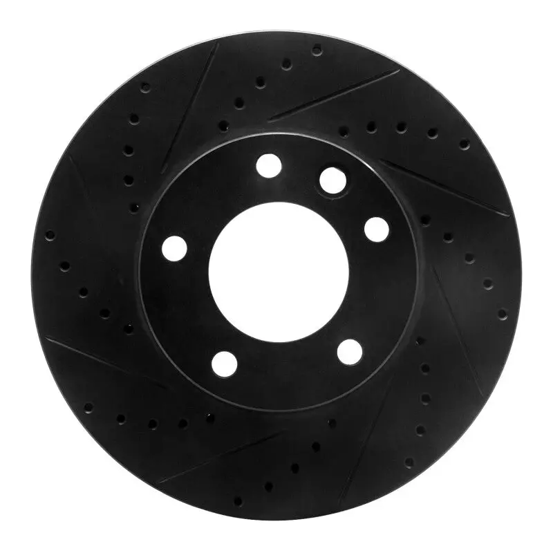 R1 08-18 Mercedes-Benz G550 Front Left Drilled & Slotted Black Brake Rotor 1