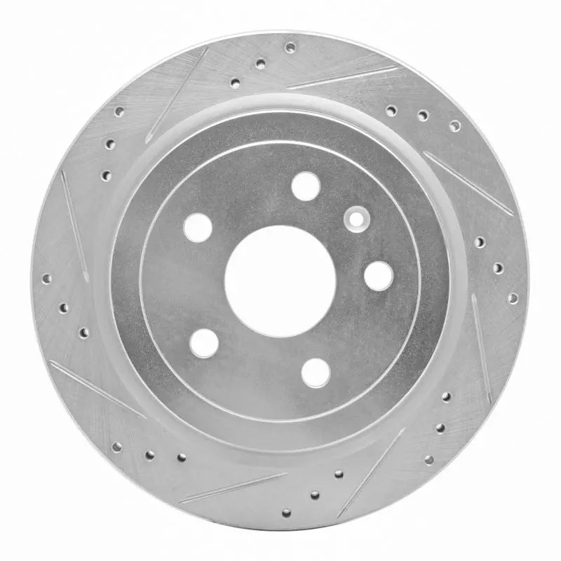 R1 08-19 Cadillac Cts Rear Left Drilled & Slotted Silver Brake Rotor 1