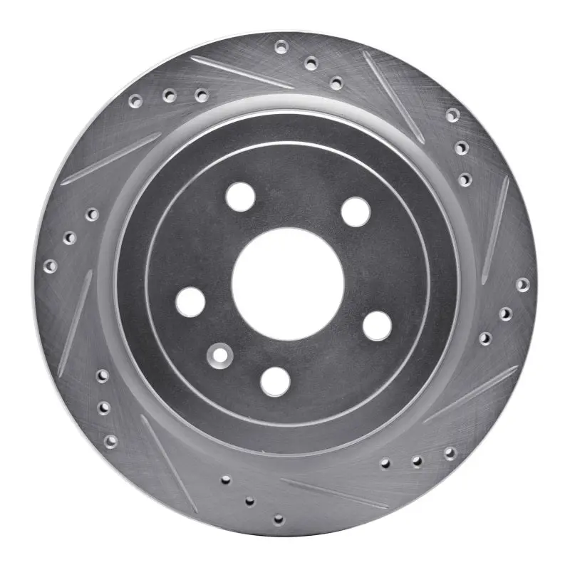 R1 08-19 Cadillac Cts Rear Right Drilled & Slotted Silver Brake Rotor 1