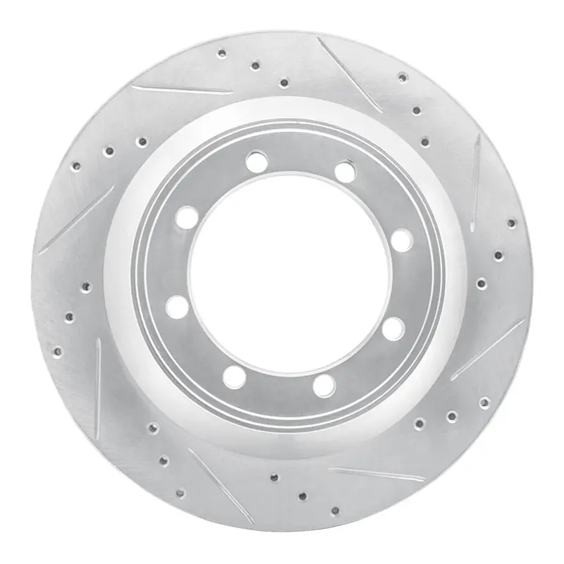R1 08-20 Ford E-450 Super Duty Rear Right Drilled & Slotted Silver Brake Rotor 1