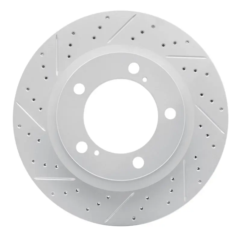 R1 08-21 Lexus Lx570 Front Left Drilled & Slotted Geo-Carbon Rotor 1
