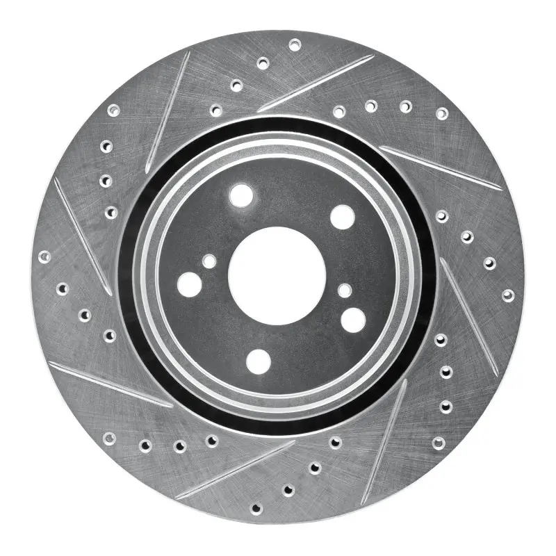 R1 08-21 Lexus Nx200t Front Left Drilled & Slotted Silver Brake Rotor 1