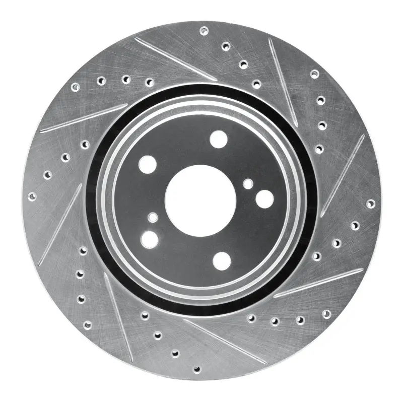 R1 08-21 Lexus Nx200t Front Right Drilled & Slotted Silver Brake Rotor 1