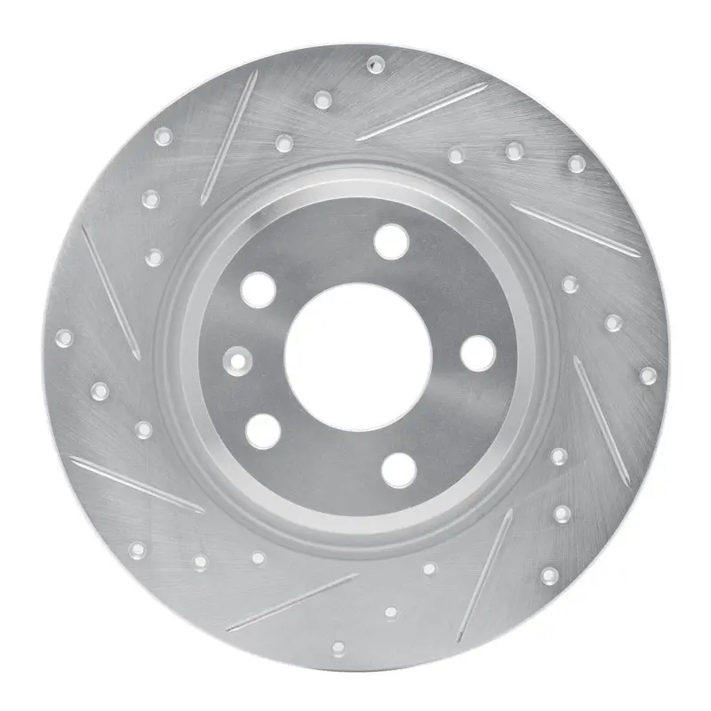 R1 08-25 Audi Q5 (Usa/Canada Excl Hybrid) Rear Left Drilled & Slotted Silver Brake Rotor 1