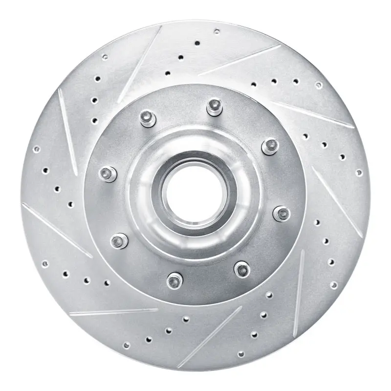 R1 08-25 Ford E-150 Front Left Drilled & Slotted Silver Brake Rotor 1