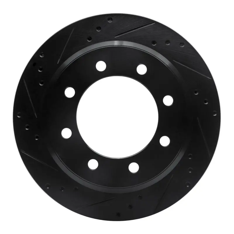 R1 08-25 Ford E-150 Rear Left Drilled & Slotted Black Brake Rotor 1