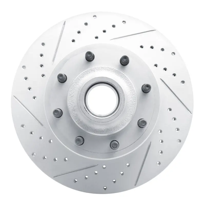 R1 08-25 Ford E-250 Front Left Drilled & Slotted Geo-Carbon Rotor 1