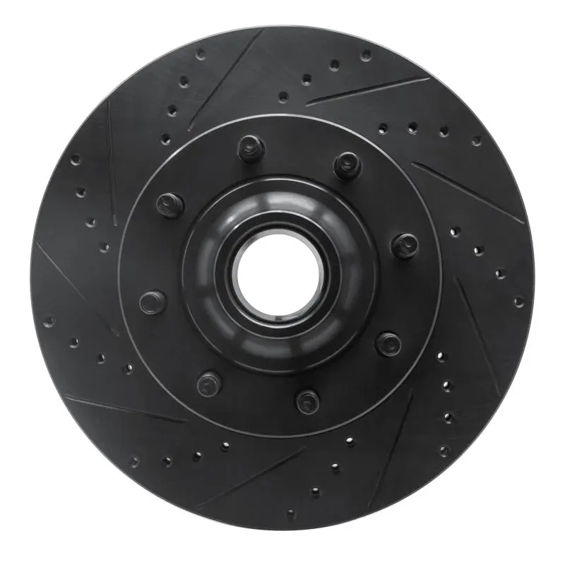R1 08-25 Ford E-350 Super Duty Front Left Drilled & Slotted Black Brake Rotor 1