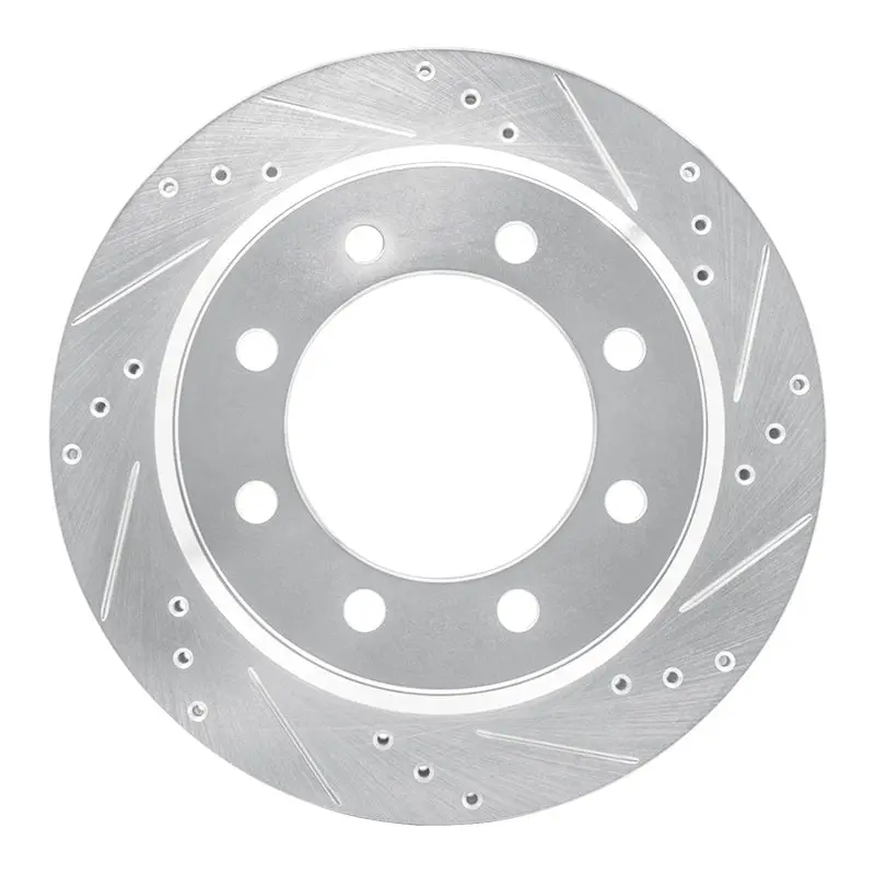 R1 08-25 Ford E-350 Super Duty Rear Right Drilled & Slotted Silver Brake Rotor 1