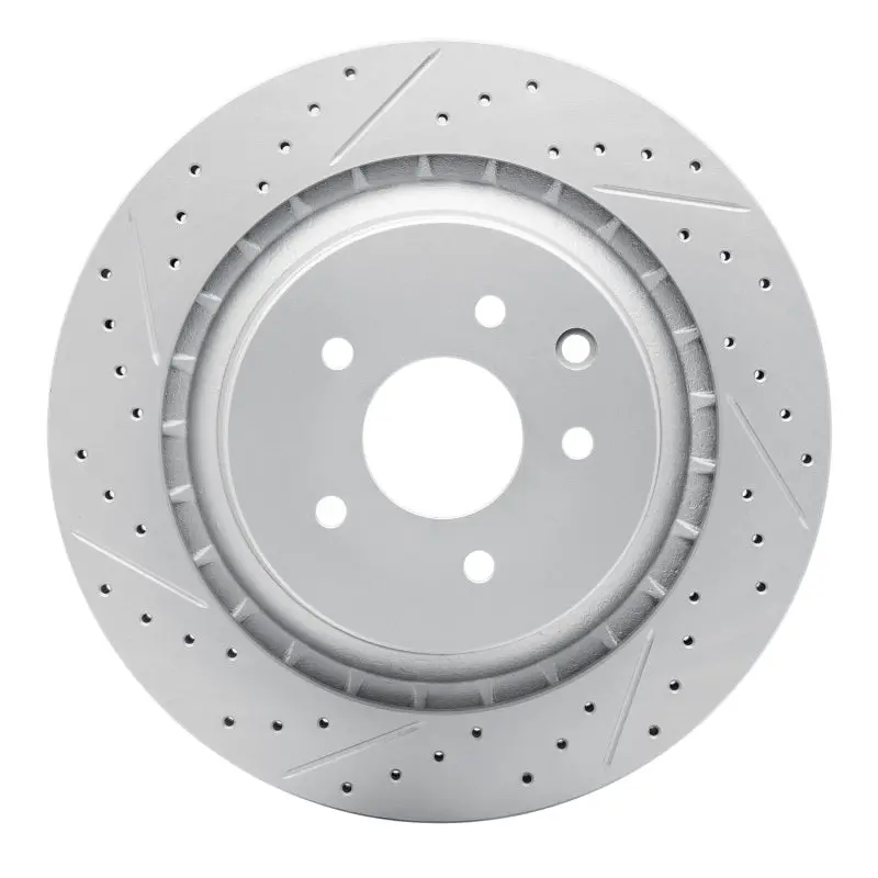 R1 08-25 Infiniti G37 Rear Right Drilled & Slotted Geo-Carbon Rotor 1