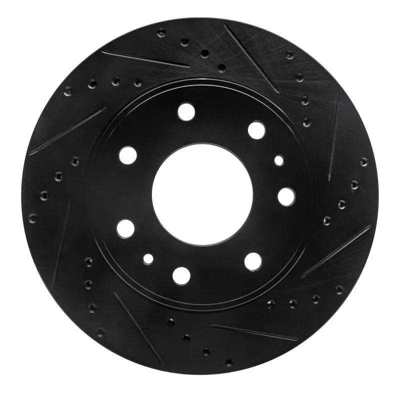 R1 09-09 Ford F-150 Rwd Front Right Drilled & Slotted Black Brake Rotor 1