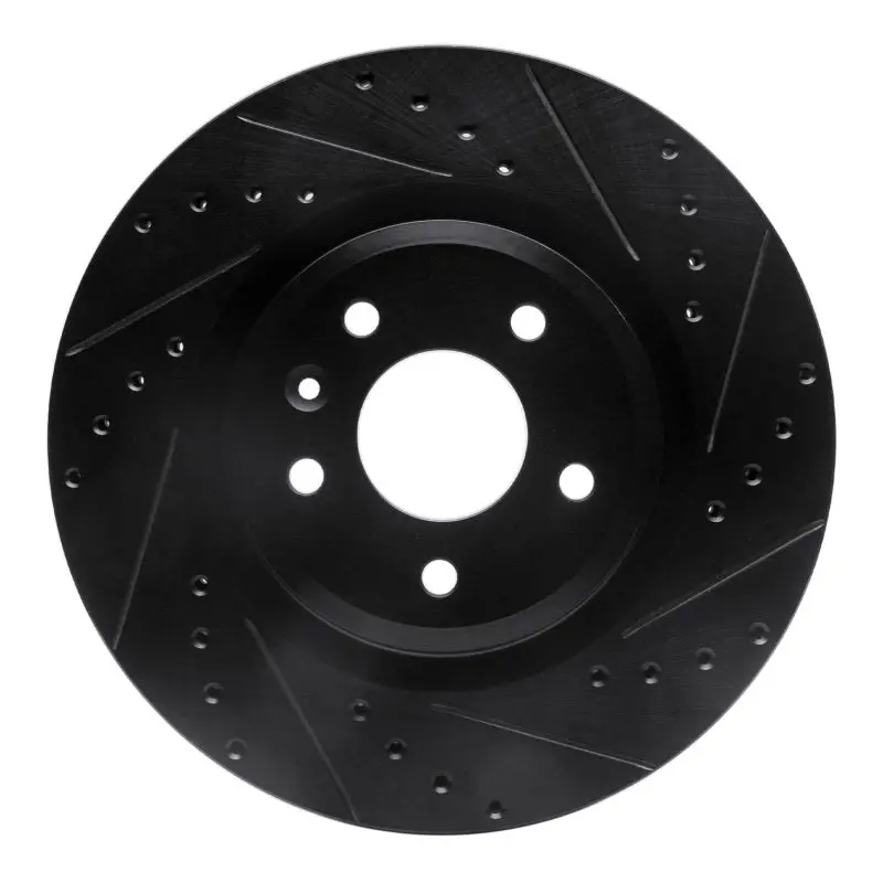 R1 09-10 Ford Taurus (Excl Sho) Front Right Drilled & Slotted Black Brake Rotor 1