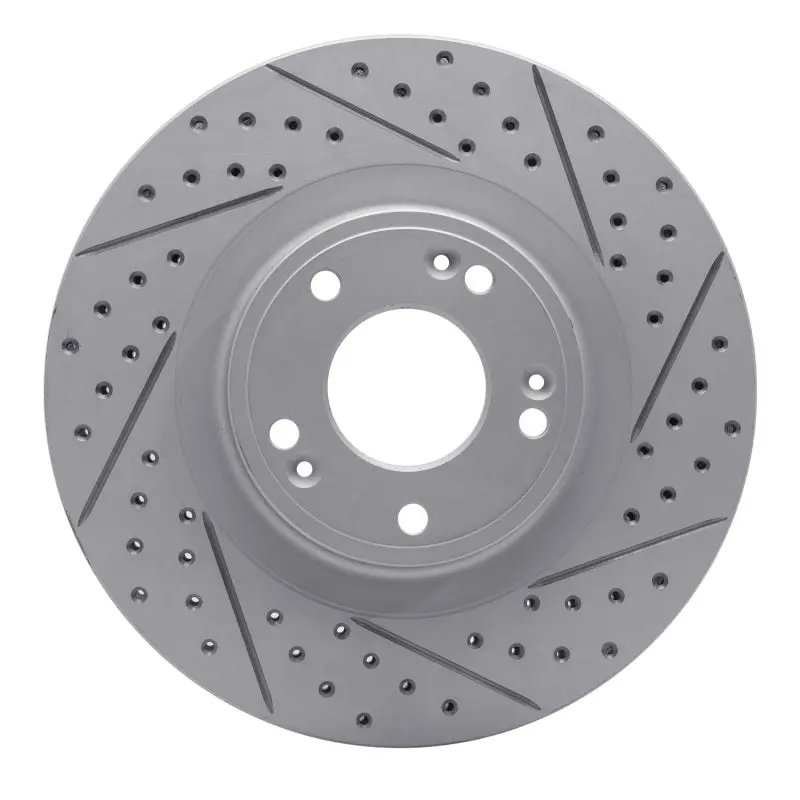 R1 09-11 Hyundai Genesis Sedan Front Right Drilled & Slotted Geo-Carbon Rotor 1