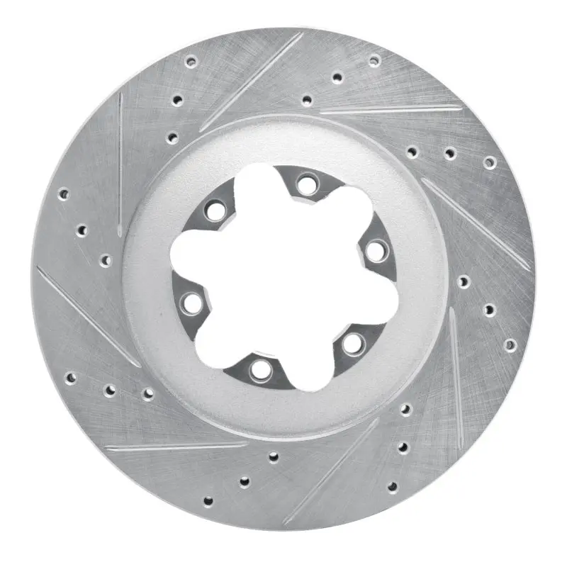 R1 09-12 Chevrolet Colorado Front Left Drilled & Slotted Silver Brake Rotor 1