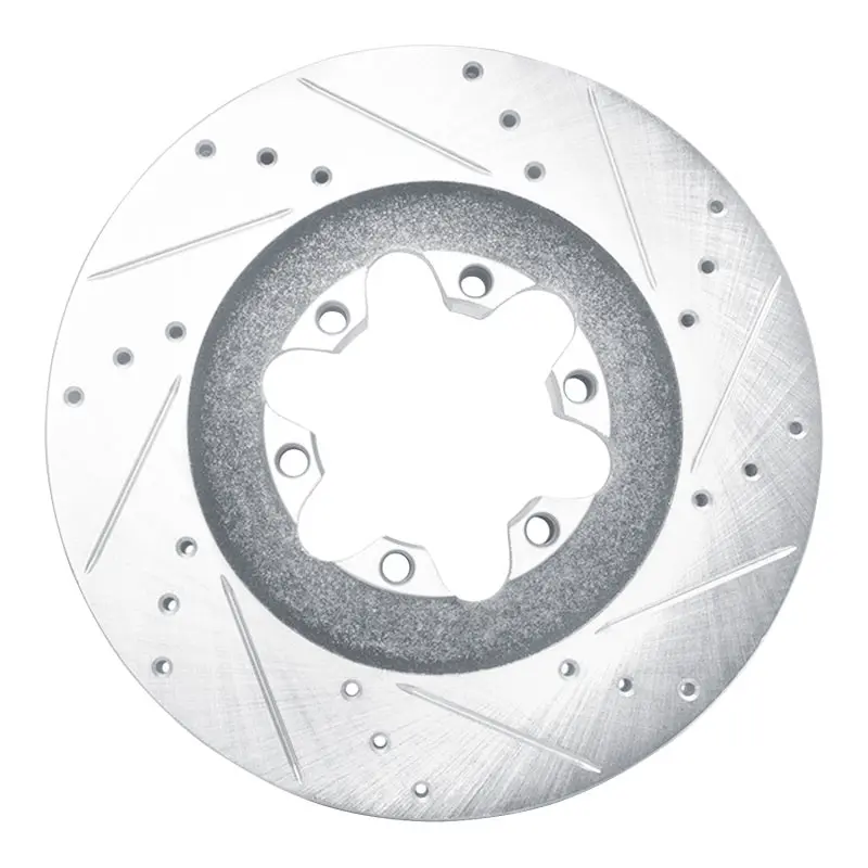 R1 09-12 Chevrolet Colorado Front Right Drilled & Slotted Silver Brake Rotor 1