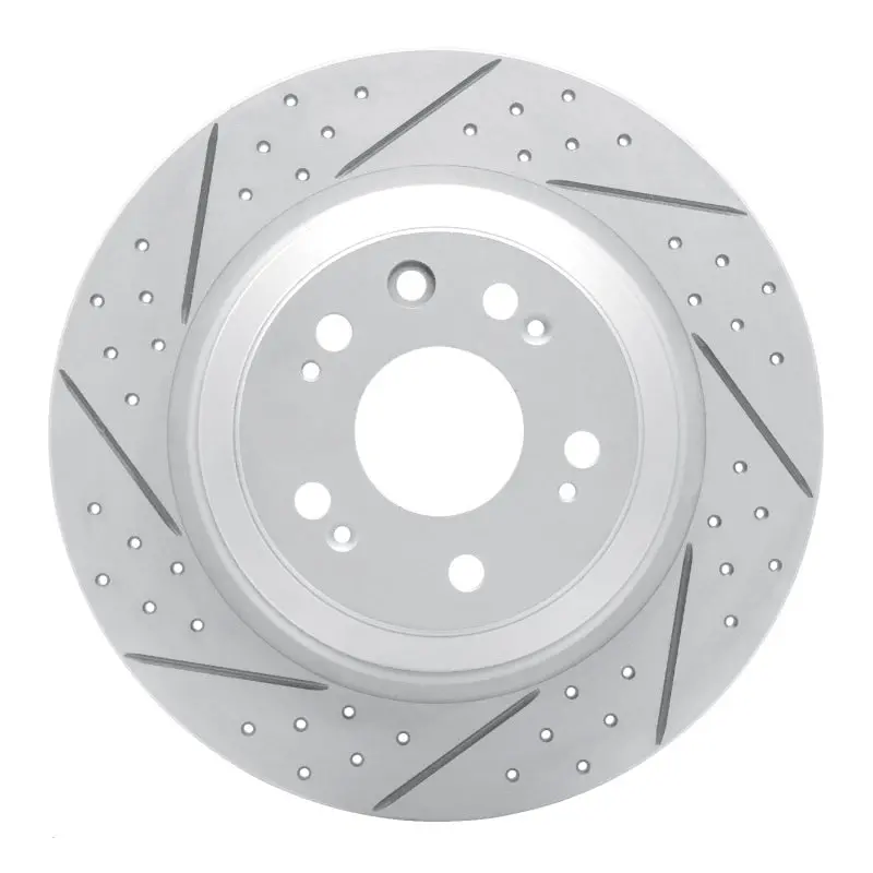 R1 09-14 Acura Tl Rear Left Drilled & Slotted Geo-Carbon Rotor 1