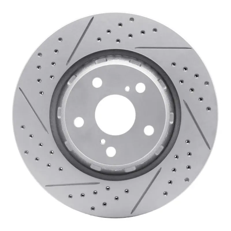 R1 09-15 Toyota Venza Front Left Drilled & Slotted Geo-Carbon Rotor 1