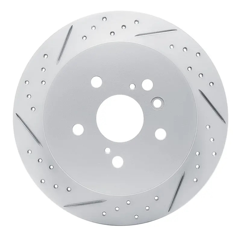 R1 09-15 Toyota Venza Rear Left Drilled & Slotted Geo-Carbon Rotor 1