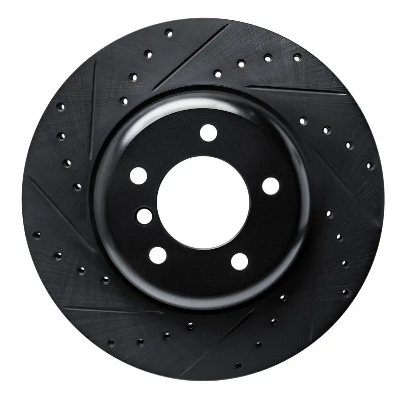R1 09-16 Bmw Z4 Front Left Drilled & Slotted Black Brake Rotor 1