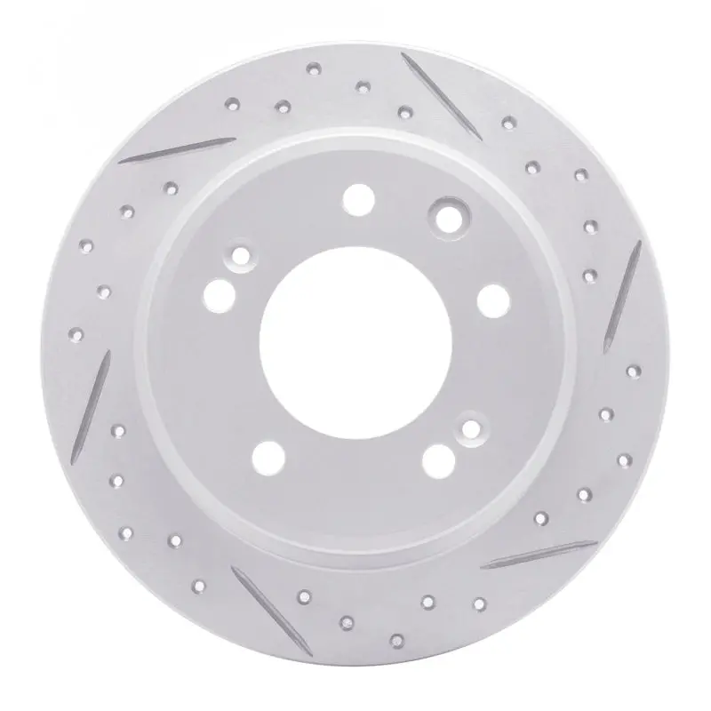 R1 09-16 Hyundai Elantra Rear Right Drilled & Slotted Geo-Carbon Rotor 1