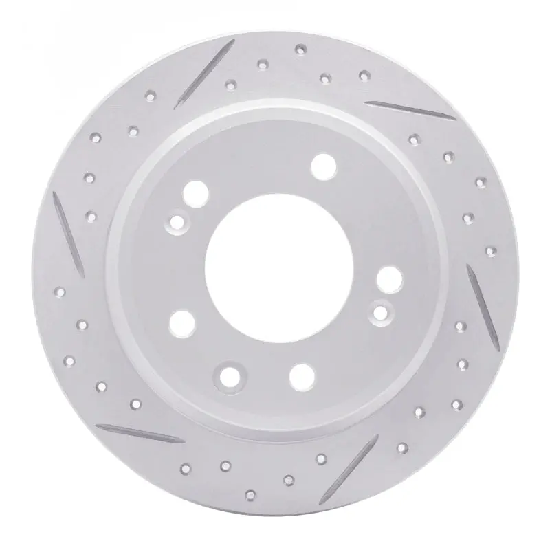 R1 09-16 Hyundai Tucson Rear Left Drilled & Slotted Geo-Carbon Rotor 1