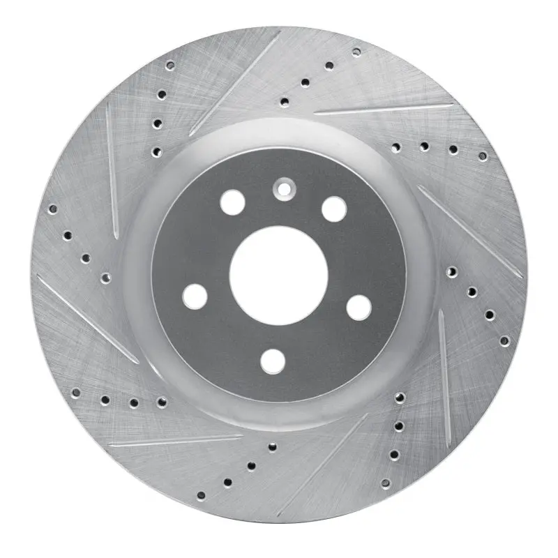 R1 09-17 Buick Regal Front Left Drilled & Slotted Silver Brake Rotor 1