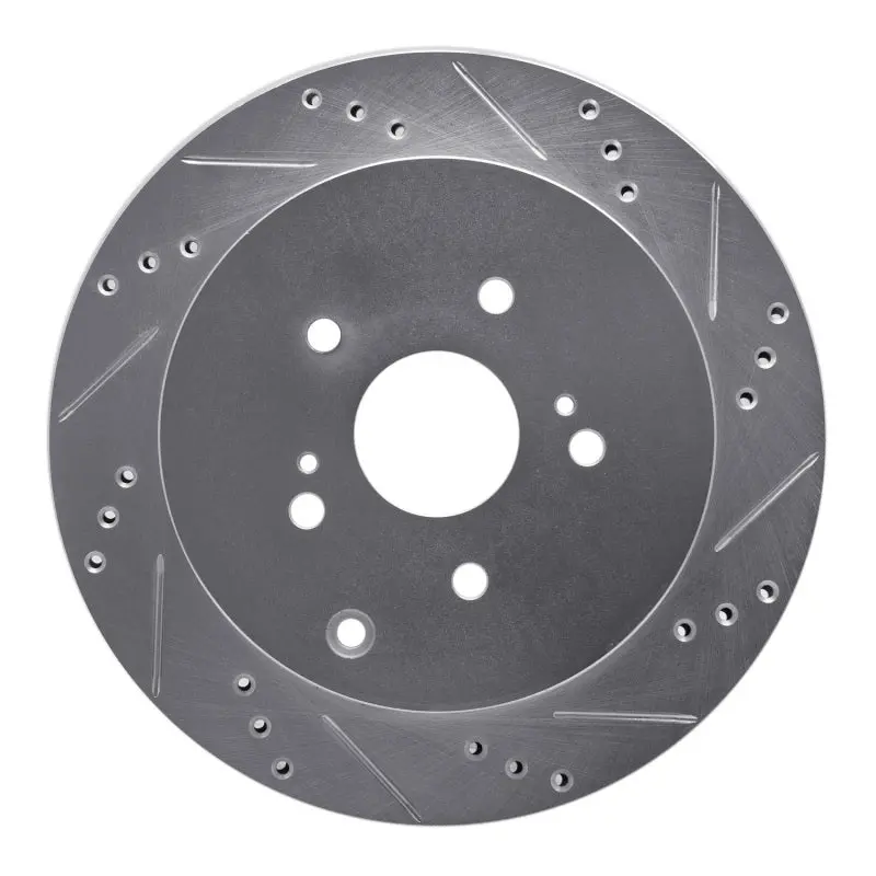 R1 09-17 Suzuki Grand Vitara (Mexico) Rear Right Drilled & Slotted Silver Brake Rotor 1