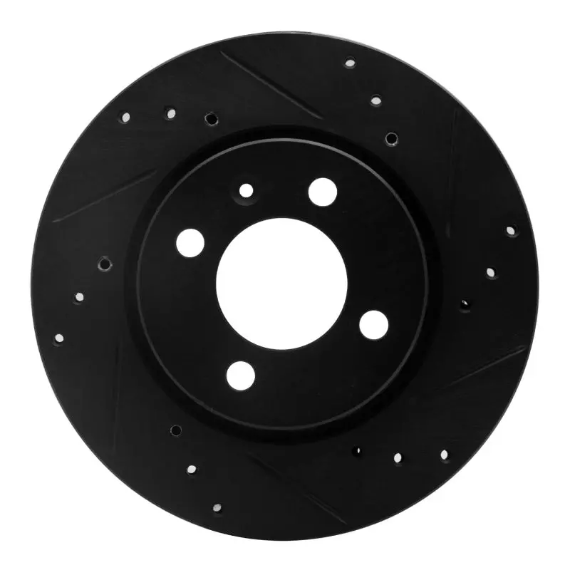 R1 09-17 Volkswagen Saveiro (Mexico) Front Right Drilled & Slotted Black Brake Rotor 1
