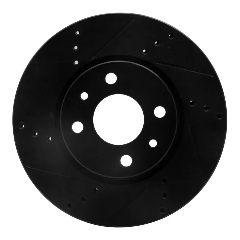 R1 09-19 Dodge Vision (Mexico) Front Left Drilled & Slotted Black Brake Rotor 1
