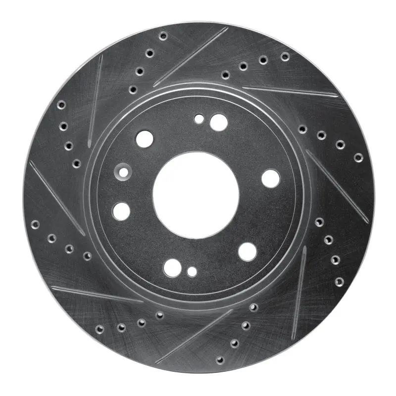 R1 09-20 Chevrolet Tahoe Front Left Drilled & Slotted Silver Brake Rotor 1