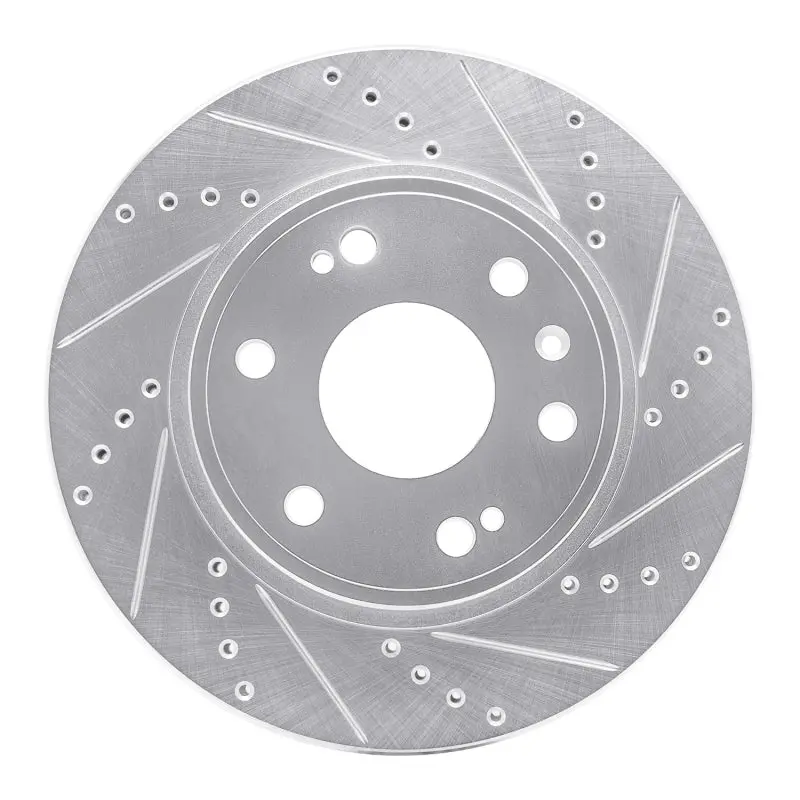 R1 09-20 Chevrolet Tahoe Front Right Drilled & Slotted Silver Brake Rotor 1