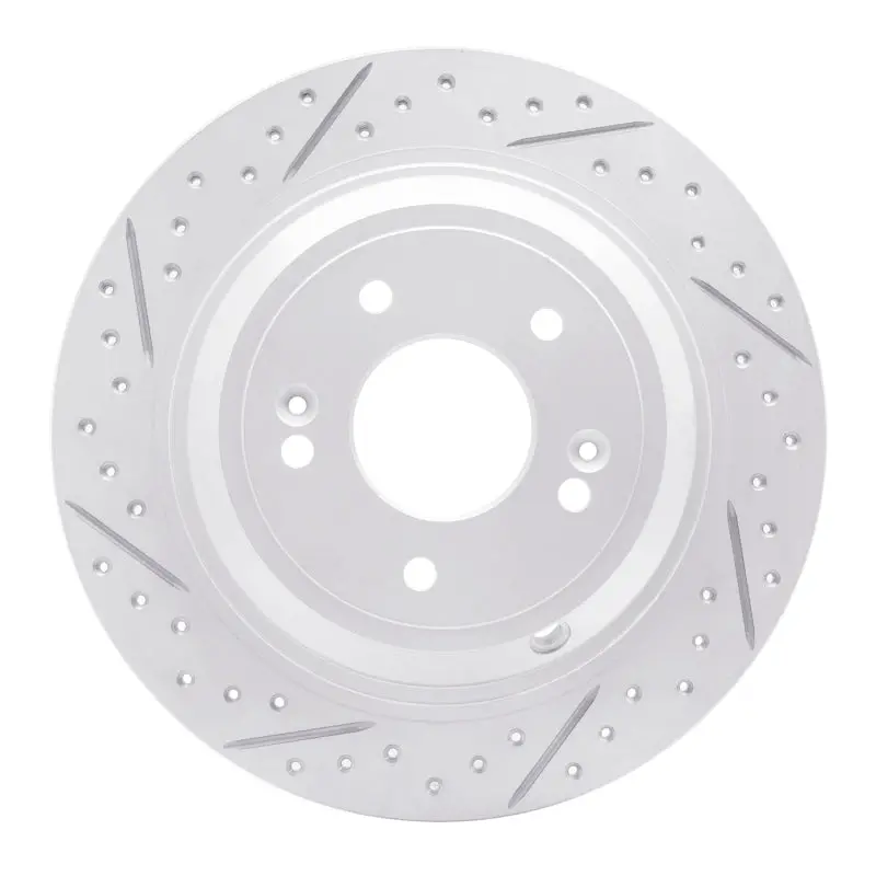 R1 09-20 Genesis G80 Rear Left Drilled & Slotted Geo-Carbon Rotor 1