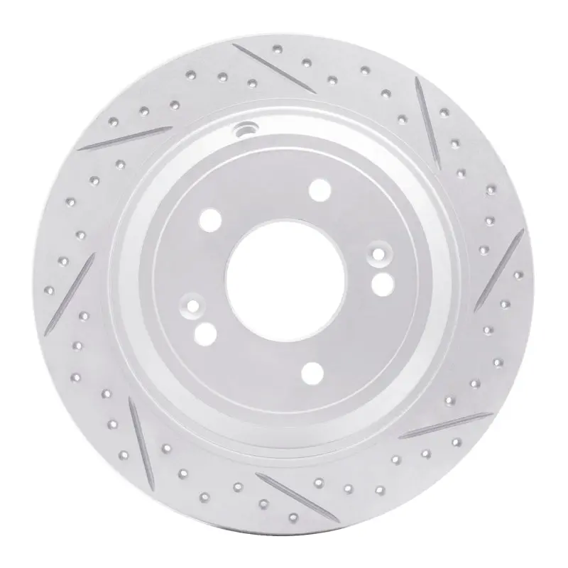R1 09-20 Genesis G80 Rear Right Drilled & Slotted Geo-Carbon Rotor 1