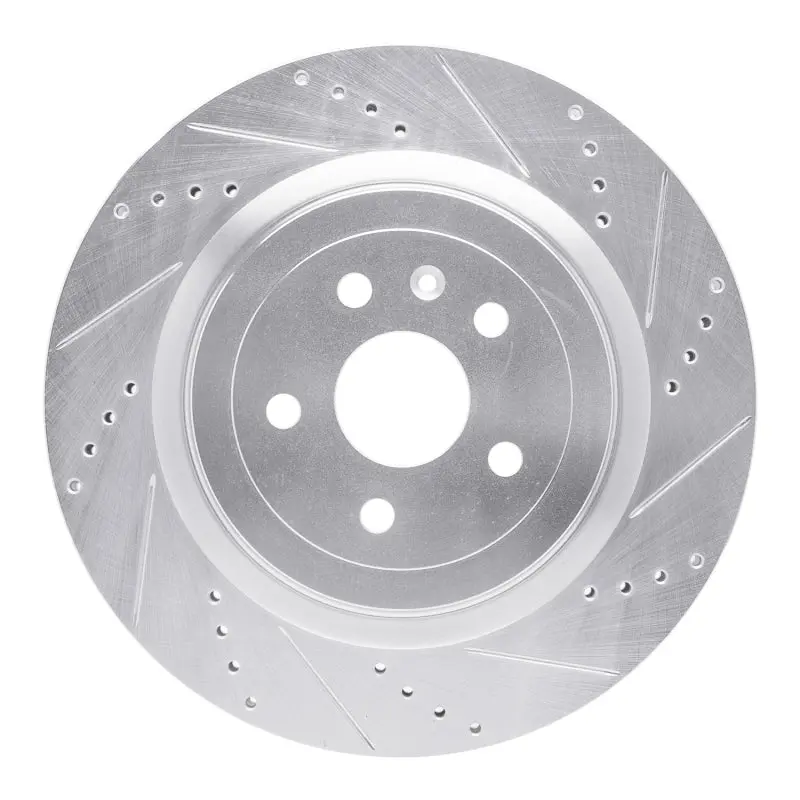 R1 09-24 Cadillac Cts Rear Right Drilled & Slotted Silver Brake Rotor 1