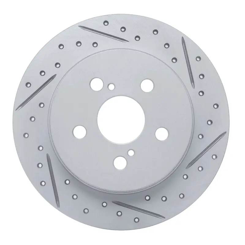R1 09-24 Lexus Ct200h Rear Right Drilled & Slotted Geo-Carbon Rotor 1