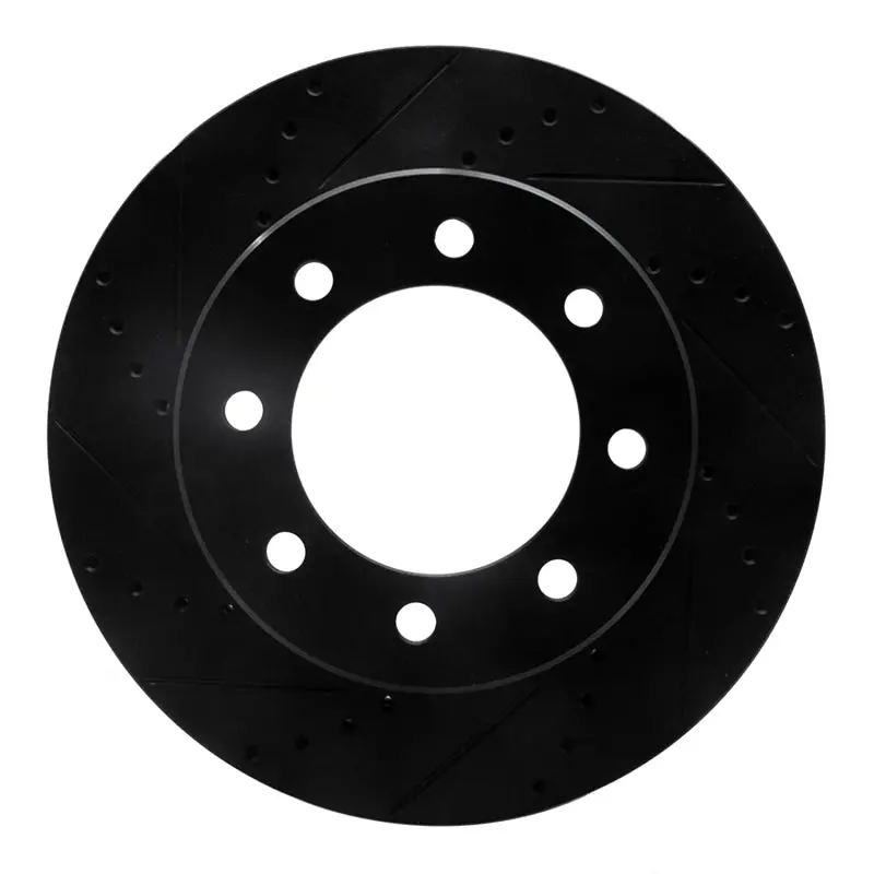 R1 09-25 Dodge Ram 2500 Front Left Drilled & Slotted Black Brake Rotor 1