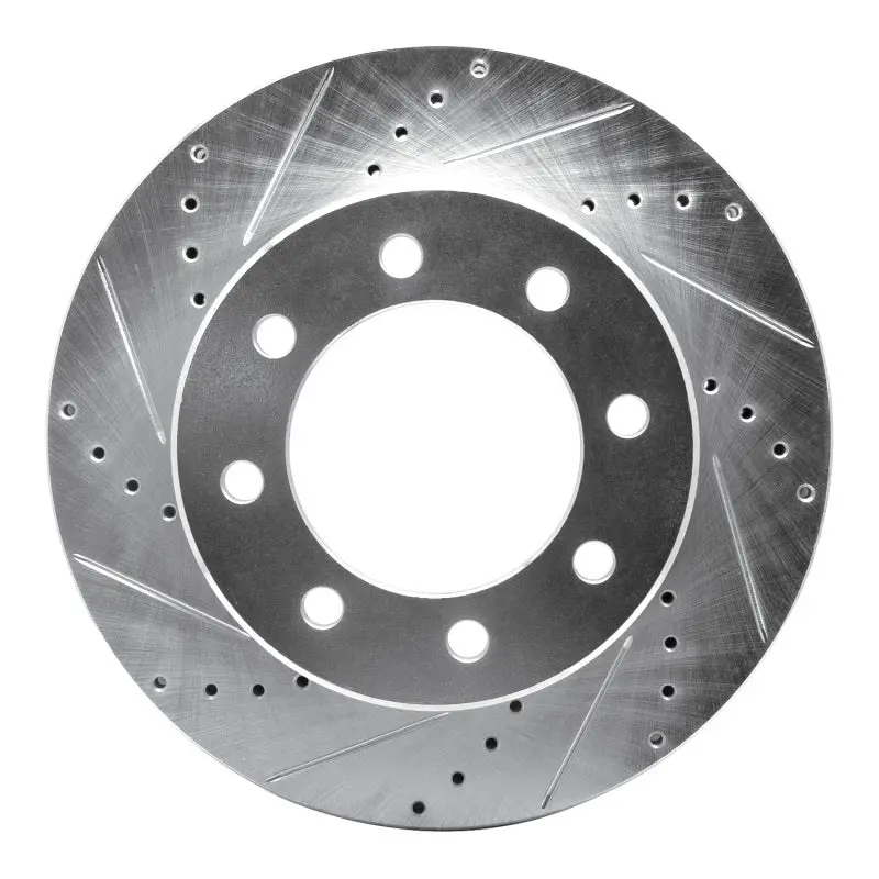 R1 09-25 Dodge Ram 3500 Front Left Drilled & Slotted Silver Brake Rotor 1