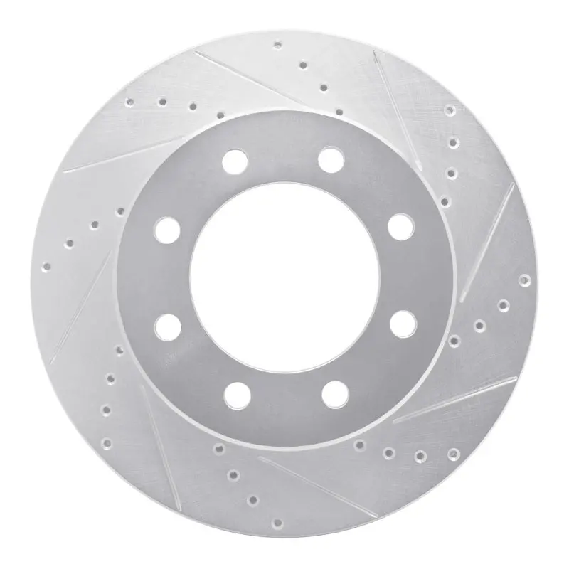R1 09-25 Dodge Ram 3500 Front Right Drilled & Slotted Silver Brake Rotor 1
