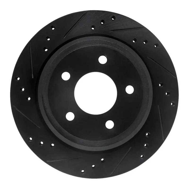 R1 10-11 Ford Ranger (Usa/Canada) Rear Left Drilled & Slotted Black Brake Rotor 1