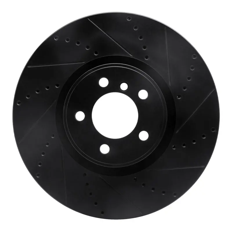 R1 10-12 Land Rover Range Rover Front Right Drilled & Slotted Black Brake Rotor 1